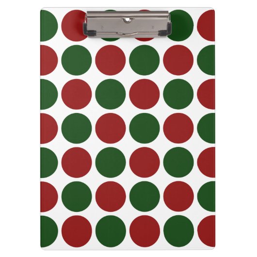 Rode en groene poka dots op wit klembord (Voorkant)