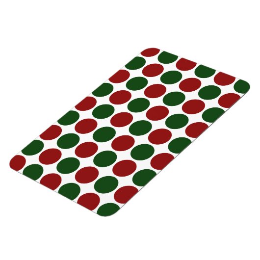 Rode en groene poka dots op wit magneet (Linkerzijde)