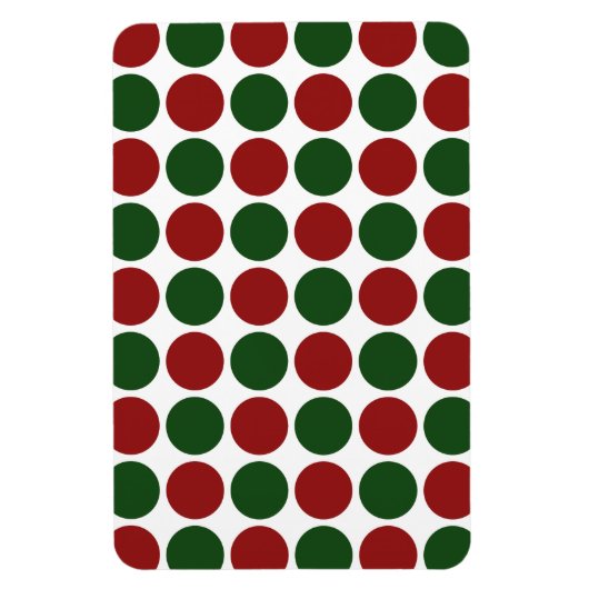 Rode en groene poka dots op wit magneet (Verticaal)