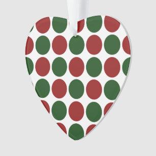 Rode en groene poka dots op wit ornament
