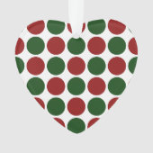 Rode en groene poka dots op wit ornament (voorkant)