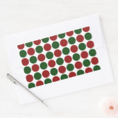 Rode en groene poka dots op wit rechthoekige sticker (Envelop)