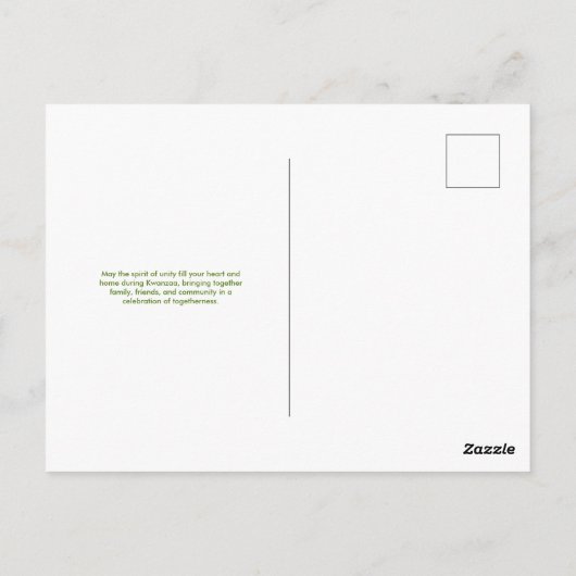 Rode en groene Polka Dot Modern Kwanzaa Briefkaart (Achterkant)