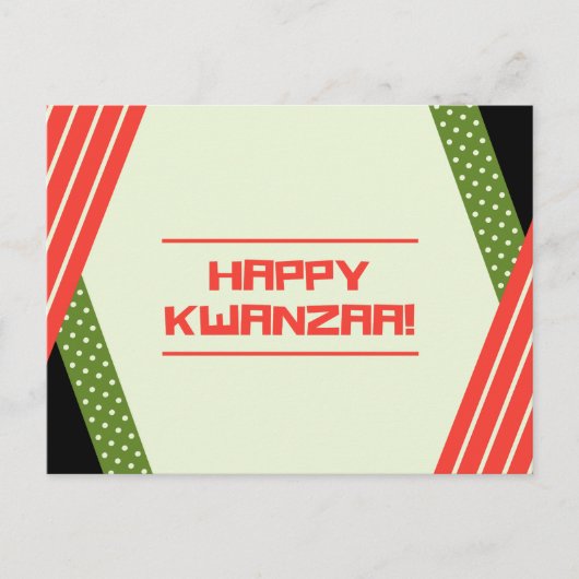 Rode en groene Polka Dot Modern Kwanzaa Briefkaart (Voorkant)