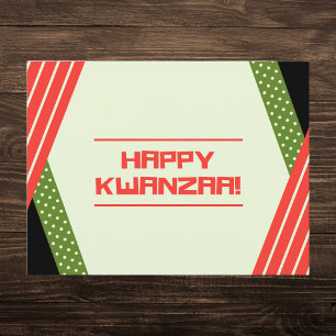 Rode en groene Polka Dot Modern Kwanzaa Briefkaart