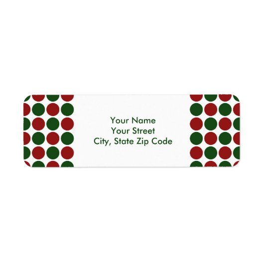 Rode en Groene Polka Dots op Wit adreslabel Etiket (Voorkant)