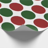 Rode en Groene Polka Dots op Witte cadeauverpakkin Cadeaupapier (Hoek)