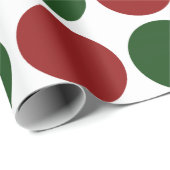 Rode en Groene Polka Dots op Witte cadeauverpakkin Cadeaupapier (Rol Hoek)