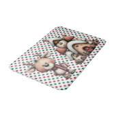 Rode en groene polka stippen badmat (Gekanteld)