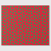Rode en groene Polka stippen Cadeaupapier (Vlak)