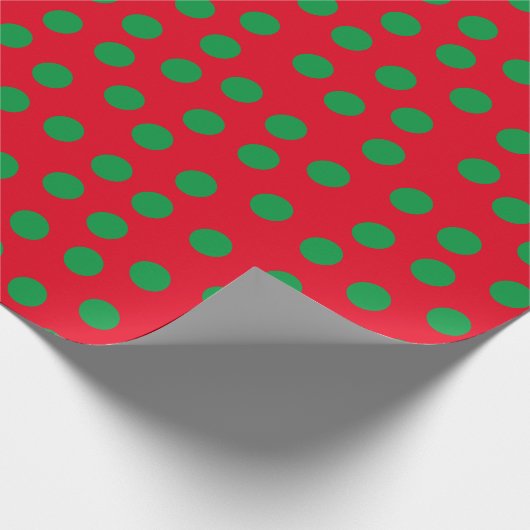 Rode en groene Polka stippen Cadeaupapier (Hoek)