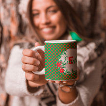 rode en groene poolpunten Botanische aangepaste mo