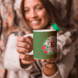 rode en groene poolpunten Botanische aangepaste mo Koffiemok