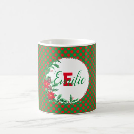 rode en groene poolpunten Botanische aangepaste mo Koffiemok (Center)