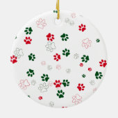 Rode en Groene Poot Kerstboom | Furry Christmas Keramisch Ornament (Achterkant)