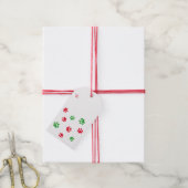 Rode en groene pootafdrukken patroon Kerstmis Cadeaulabel (Met Touw)