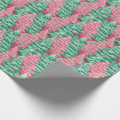 Rode en Groene Preppy Kerstbomen Cadeaupapier (Hoek)