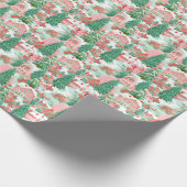 Rode en Groene Preppy Kerstmis Winter Huizen Cadeaupapier (Hoek)