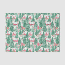 Rode en Groene Preppy Kerstmis Winter Huizen Tissuepapier