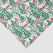 Rode en Groene Preppy Kerstmis Winter Huizen Tissuepapier (Detail)
