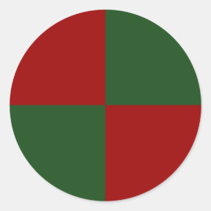 Rode en groene rechthoeken ronde sticker