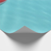 Rode en groene reddingsboei op zwembad cadeaupapier (Hoek)