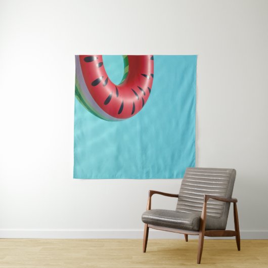 Rode en groene reddingsboei op zwembad wandkleed (In Situ (horizontaal))