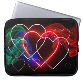 Rode en groene rook op Valentijnsdag Elektronicata Laptop Sleeve
