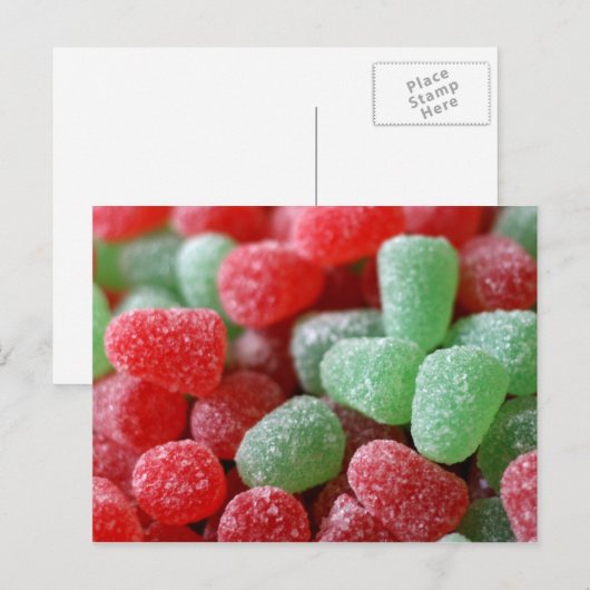 Rode en groene roomdruppels briefkaart (Voorkant / Achterkant)