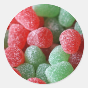 Rode en groene roomdruppels ronde sticker