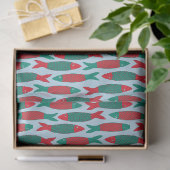 Rode en groene sardinespatroon kerst tissuepapier (Geschenk)