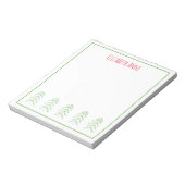 Rode en groene Scandinavische kerstbomen Notitieblok (Linkerzijde)