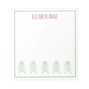 Rode en groene Scandinavische kerstbomen Notitieblok