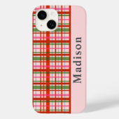 Rode en groene Schotse Kersttartan Case-Mate iPhone Case (Achterkant)