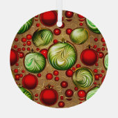 Rode en Groene Siervoorwerpen Glas Ornament (Achterkant)