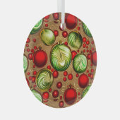 Rode en Groene Siervoorwerpen Glas Ornament (Voorkant Rechts)