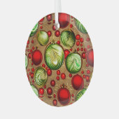 Rode en Groene Siervoorwerpen Glas Ornament (Voorkant links)