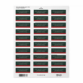 Rode en groene simpele Kerst terugkeer adreslabel Etiket (Full Sheet)