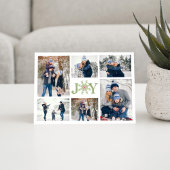 Rode en groene sneeuwvlok Joy Multi Foto Feestdagen Kaart