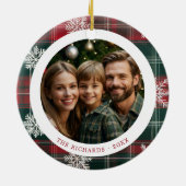  rode en groene sneeuwvlokken 2 foto's keramisch ornament (Achterkant)