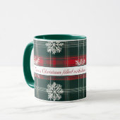  rode en groene sneeuwvlokken gepersonaliseerd mok (Voorkant links)
