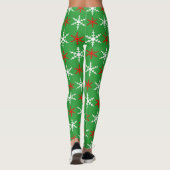 Rode en groene sneeuwvlokken leggings (Achterkant)