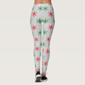 Rode en groene sneeuwvlokken leggings (Achterkant)