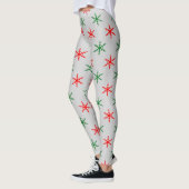 Rode en groene sneeuwvlokken leggings (Links)