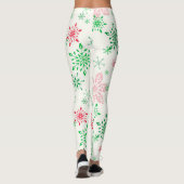 Rode en groene sneeuwvlokken leggings (Achterkant)