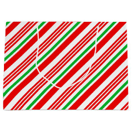 Rode en groene snoepriet gestreepte kerst groot cadeauzakje