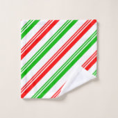 Rode en groene snoeprietstrepen bad handdoek (Wasdoekje)