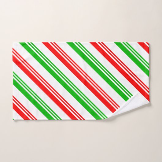 Rode en groene snoeprietstrepen bad handdoek (Handdoek)