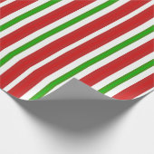 Rode en groene snoeprietstrepen cadeaupapier (Hoek)