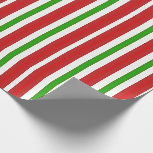 Rode en groene snoeprietstrepen cadeaupapier (Hoek)